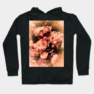 PINK VINTAGE ROSES HYDRANGEAS BOUQUET, FLORAL Hoodie